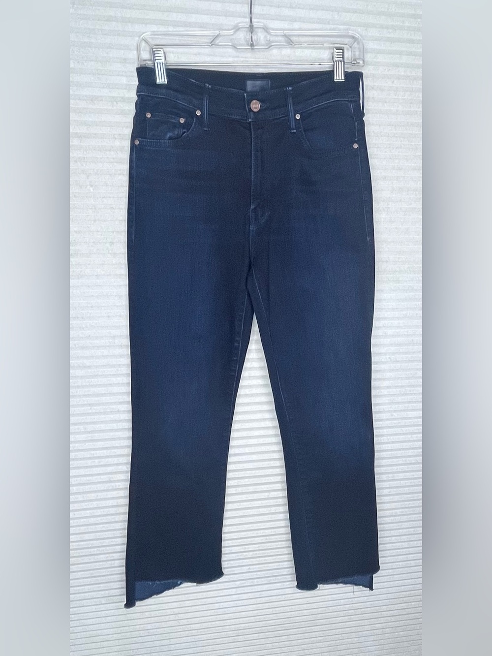 MOTHER the Insider Crop Step Fray Jeans After Party Wash Size 28 - Picture 2 of 14